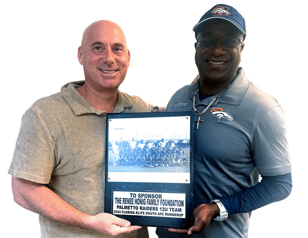 Palmetto Raiders tribute—Renee Honig Foundation plaque, 12U team photo